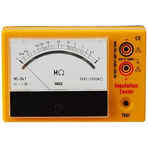 Meco Analog Insulation Tester With Battery Adaptor, 500V - 1000M Ohm, MC 941BA