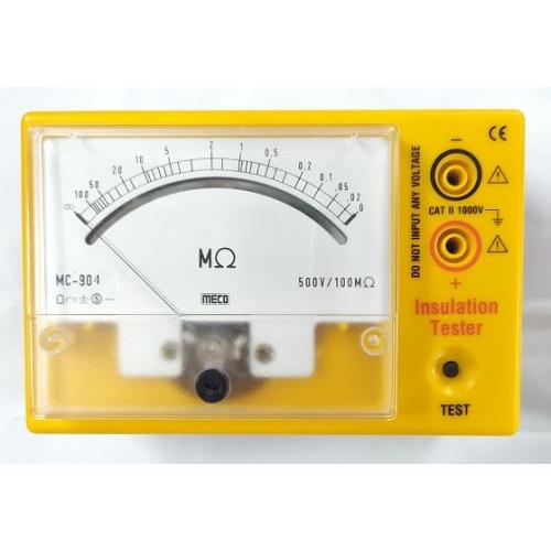 Meco Analog Insulation Tester With Battery Adaptor, 500V - 500M Ohm, MC 904BA