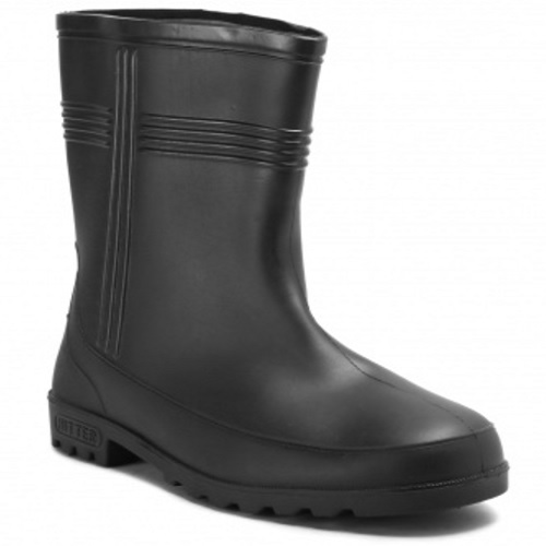 Hillson Hitter Black Gumboots Without Lining, Size: 10, Length: 9 Inch