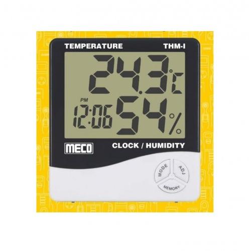 Meco Temperature and Humidity Meter for Indoor with Clock, THM-I