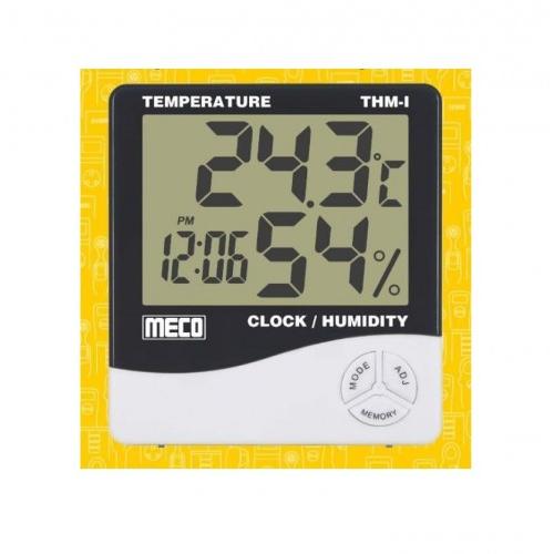 Meco Temperature and Humidity Meter for Indoor with Clock, THM-I