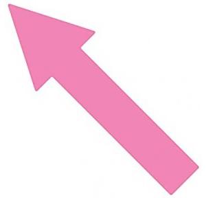 Vinyl Arrow Sticker Pink, Size - 15 x 6 inch