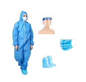 Disposable Gown Full Sleeves With Disposable Head Cover, Shoe Cover 1 Pair, Cover All Suit, Disposable Mask, Disposable Gloves