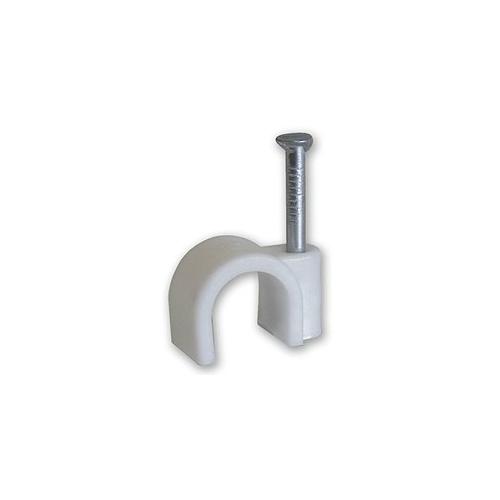 Cable Clip With Nail For 0.5 Sqmm Cable, White, Pack of 50 Pcs