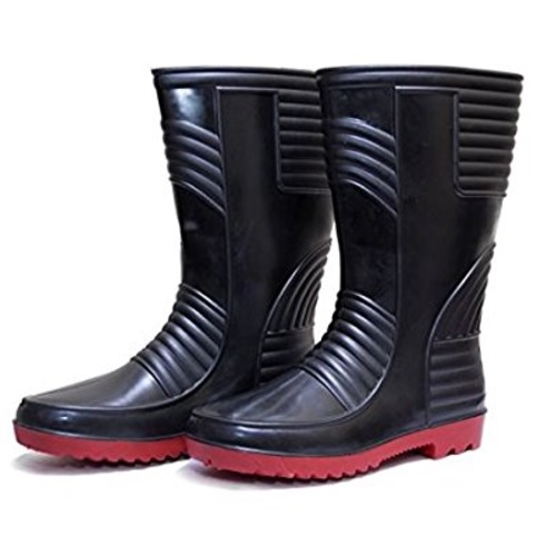 Hillson Welsafe Black And Red Gumboots With Lining, Size: 9, Length: 12 Inch