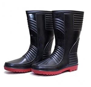 Hillson Welsafe Black And Red Gumboots With Lining, Size: 8, Length: 12 Inch