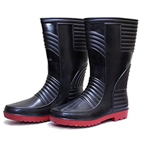 Hillson Welsafe Black And Red Gumboots With Lining, Size: 5, Length: 12 Inch