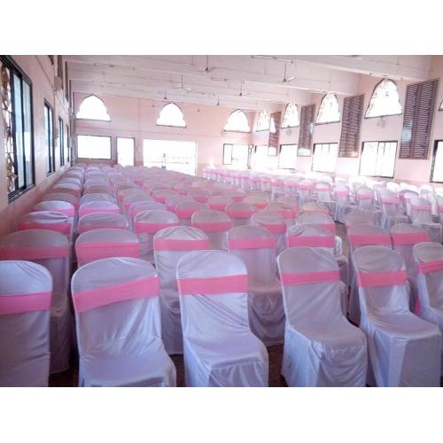 White Cloth Cover With Ribbon For Chair, Polyester Fabric