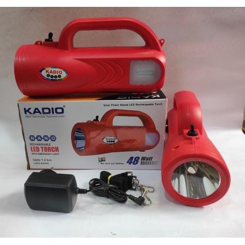 Kadio Nano Solar Power Based LED Rechargeable Torch, 48 Watt, Upto 1.2 km Long Range