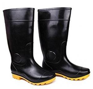 Hillson Century Black And Yellow Gumboots With Lining, Size: 10, Length: 15 Inch