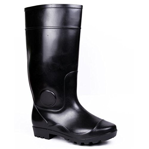Hillson Century Black Gumboots With Lining, Size: 10, Length: 15 Inch