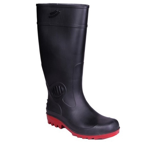 Hillson Dragon 512 Black And Red Steel Toe Gumboots, Size: 10, Length: 15 Inch