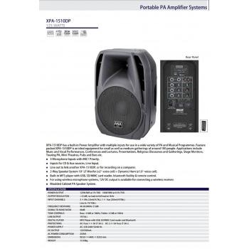 Ahuja Portable PA Speaker System, XPA 1510DP