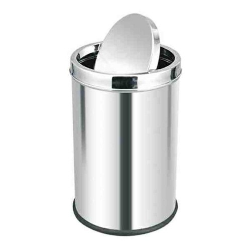 Swing Dustbin With Lid Size - 14x28 Inch SS202 70 Ltr