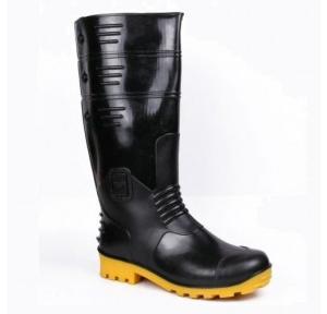 Hillson Torpedo 217 Black And Yellow Steel Toe Gumboots, Size: 6, Length: 15 Inch