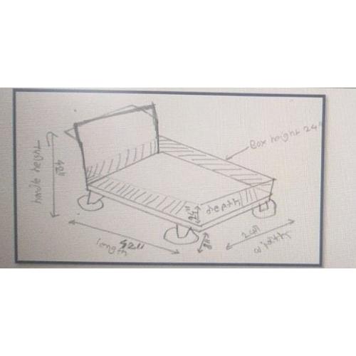 Platform Trolley SS202, Load Capacity : 300 kg, Size : 40 x 42 x 24 Inch( H x L x W ) & Railing 24 Inch Covered