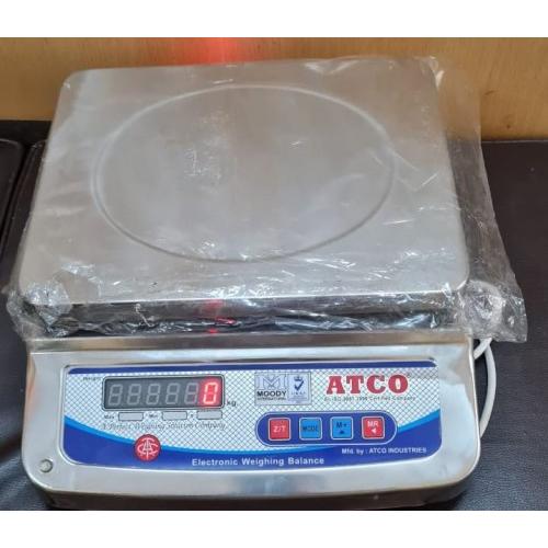 Atco Table mounted Weighing Scale with Front & LCD Display, 30 kg, SS Body, Size : 250mm x300mm
