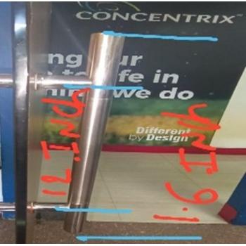 Dorma Pull Handle TGDIH 450 X 25MM, CTC: 350mm SS 316 Finish : Satin