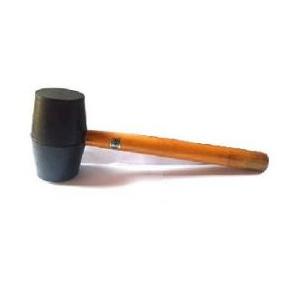 Lovely Rubber Hammer with Round Wooden Molded Handle, 2 Inch