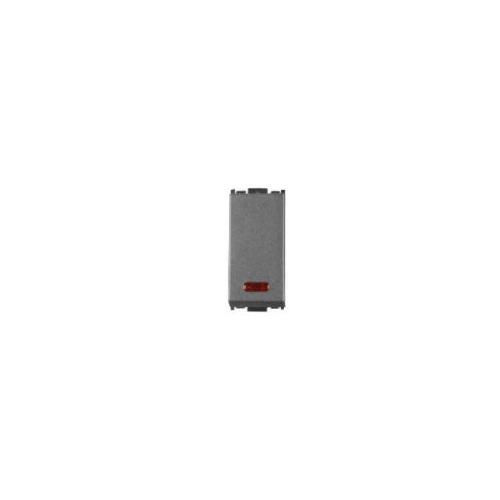 Anchor Wood 10AX 1 Way Switch With Indicator, 1 Module, Black, 90019