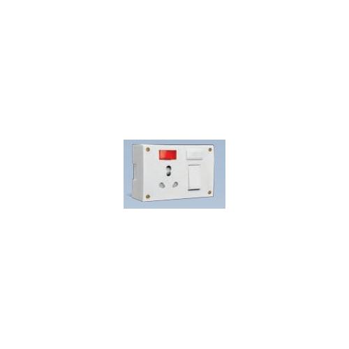 Anchor Penta Ivory 6A/16A, Capton, 5-In-1 Combined with Box and 4 Fixing Holes 240V 50Hz, Urea Back Piece, 50984