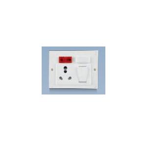 Anchor Penta Ivory 6A/16A, Euro Capton, 5-In-1 Combined with 2 Fixing Holes 240V 50Hz, Urea Back Piece, 50981