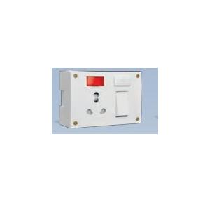 Anchor Penta White 6A/16A, Capton, 5-In-1 Combined with Box and 4 Fixing Holes 240V 50Hz, 38579