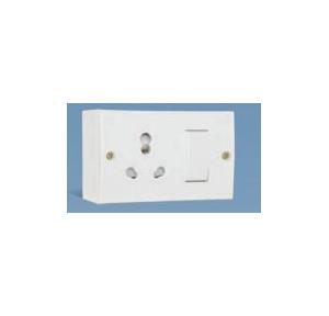 Anchor Penta Ivory Capton 6A/16A S.S. Combined With JB Box with 2 Fixing Holes 240V 50Hz, 50967