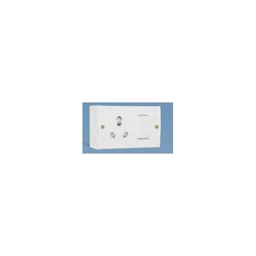 Anchor Penta Ivory Capton 6A/16A S.S. Combined With JB Box with 2 Fixing Holes 240V 50Hz, 50967