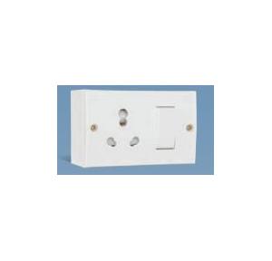 Anchor Penta White Capton 6A/16A S.S. Combined With JB Box with 2 Fixing Holes 240V 50Hz, 39996