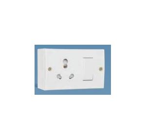 Anchor Penta White Capton 6A/16A SS Combined with 2 Fixing Holes 240V 50Hz, 39999