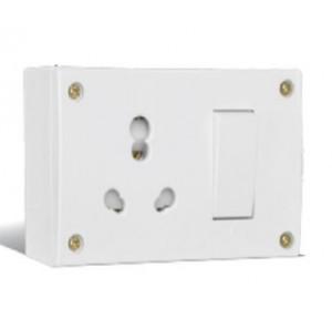 Anchor Penta 6A/16A Uni. Switch Socket SS Combined With Box 4 Fixing Holes 14310