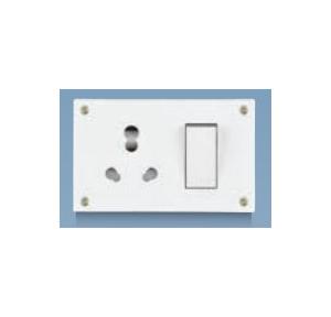 Anchor Penta Ivory Capton 6A/16A, SS Combined with Box with 4 Fixing Holes 240V 50Hz, 51238