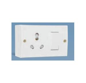 Anchor Penta Ivory Capton 6A/16A, S.S. Combined With JB Box with 2 Fixing Holes 240V 50Hz, 50967