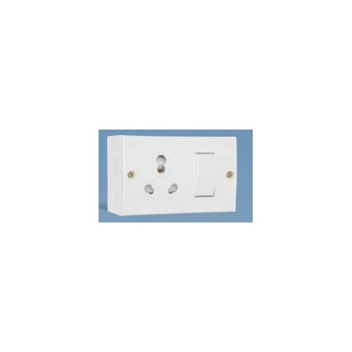 Anchor Penta Ivory Capton 6A/16A, S.S. Combined With JB Box with 2 Fixing Holes 240V 50Hz, 50967