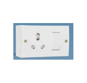 Anchor Penta Ivory Capton 6A/16A SS Combined with 2 Fixing Holes 240V 50Hz, 50970