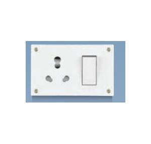 Anchor Penta White Capton 6A/16A, SS Combined with Box with 4 Fixing Holes 240V 50Hz, 39593