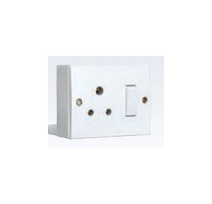 Anchor Penta  Deluxe 6A 3 Pin S.S.Combined with Box 240V 50Hz, 38842DB
