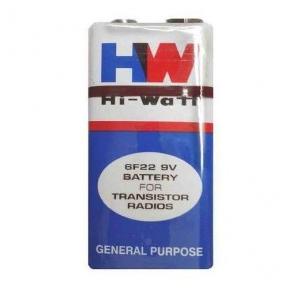 Hi Watt 6F22 9V General Purpose Long Life Zinc Carbon Battery For Transistor Radios