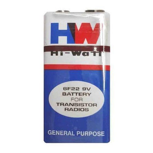 Hi Watt 6F22 9V General Purpose Long Life Zinc Carbon Battery For Transistor Radios