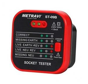 Metravi ST-09B Leakage Test Socket Polarity Tester 30mA 250V AC