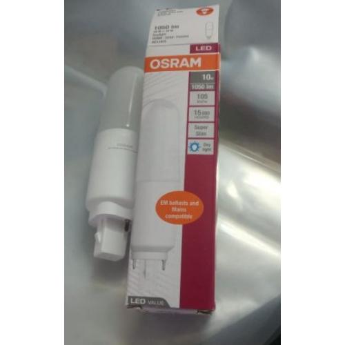 Osram Frosted LED Tube Light, 10W, Color : Daylight, 6500 K, Base : G24d, 1050lm, AC11915