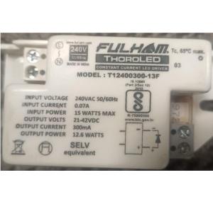 Fulham Constant Current Led Driver 12.6W 300mA 240VAC T12400300-13F
