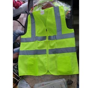 Safari Safety Jacket Polyester 120 GSM 2 Inch Green Reflective Tape