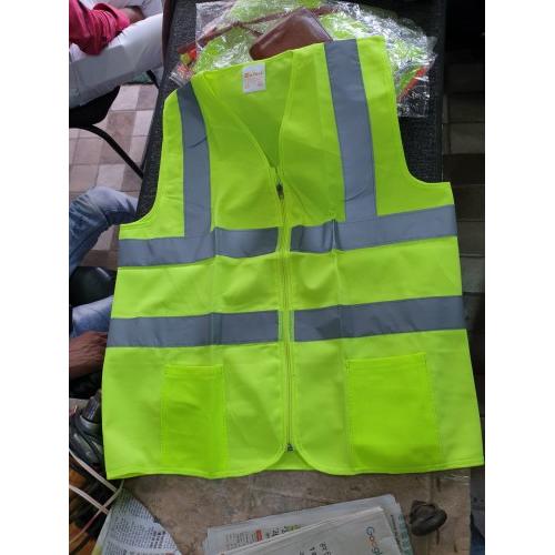 Safari Safety Jacket Polyester 120 GSM 2 Inch Green Reflective Tape