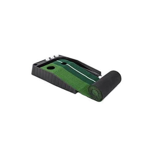 Abco Tech Indoor Golf Putting Portable Mat with Auto Ball Function Mini Training Aid, Game, Bonus Balls (Green)