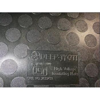 Deep Jyoti Electrical Insulating Rubber Mat  Jyoti HT 3mm 33kV Class C IS: 15652/2006 Color: Black Per Meter