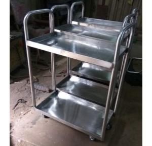 Double Tray Trolley ( Heavy Duty , Material Handling) Size-( W x Lx H ) 2x3x3 ft and 2 Inch Tray Depth,Four Wheel Base.