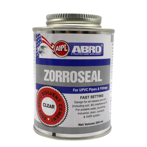 Abro ZS20U-250 Zorroseal UPVC Solvent Cement 250ml (Pack of 4 Pcs)