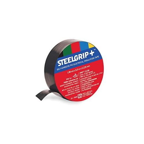 Steelgrip Self Adhesive PVC Electrical Insulation Tape Black 1.7cm x 6.5m x 0.125mm